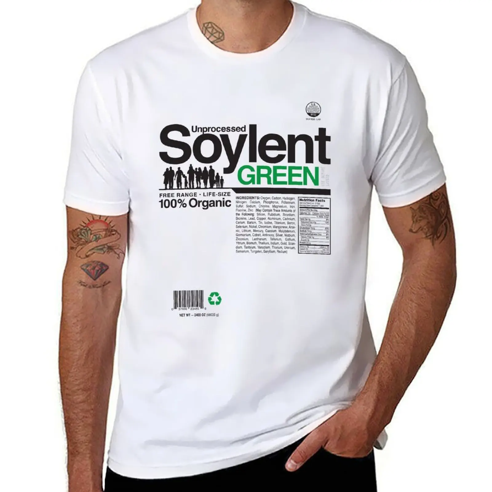 

Contents: Unprocessed Soylent Green T-Shirt graphics funny shirt cotton Clothing Men's t shirts
