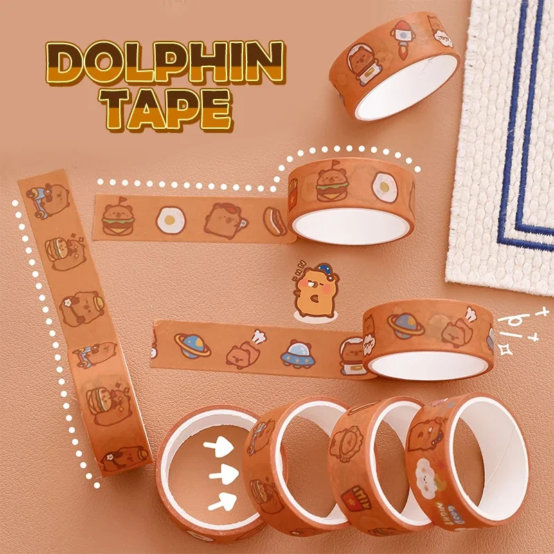 5Pcs Capybara Tape Hand Account Decorative Tape Collage Planner DIY Collage School Stationary Sticker
