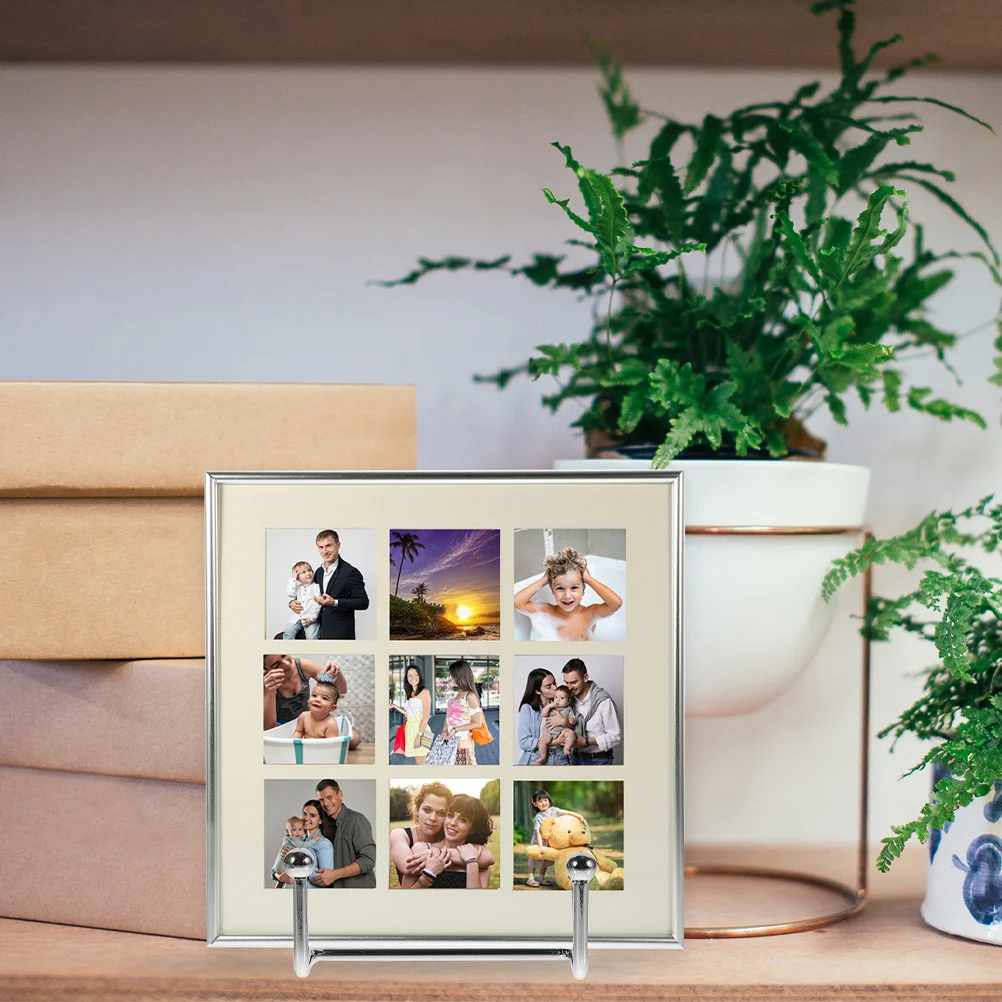 2 Pcs Iron Photo Frame Stand Picture Easel Metal Display Stands Double Plate Holder