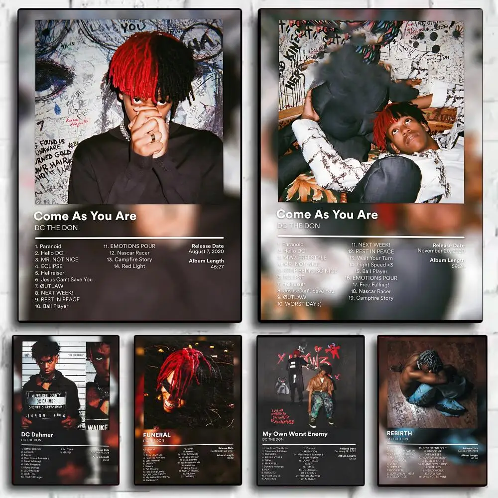 D-DC THE DON Rapper Music Poster Home Living Bed Room Bar Hallway Sticky Wall Printing Waterproof Aesthetic Decor
