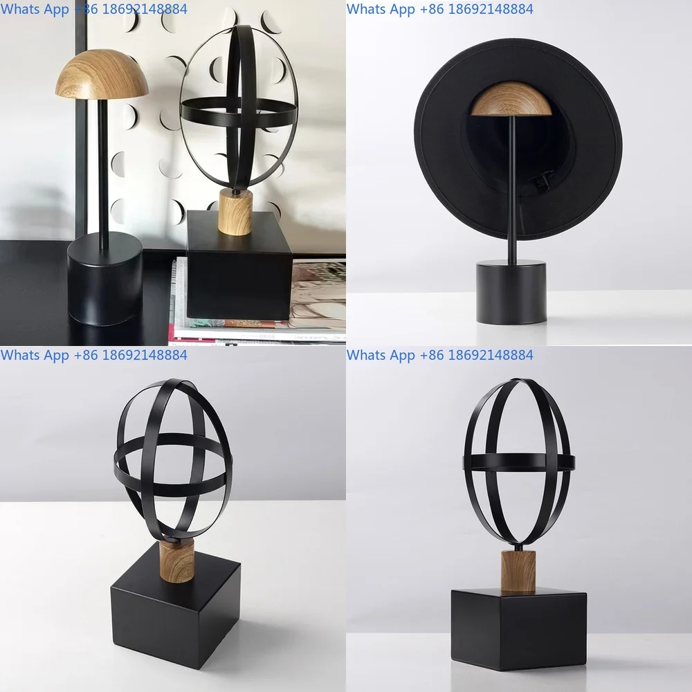 

Creative Modern Italian Style Solid Wood and Iron Hat Stand Home Decor Art Accessory