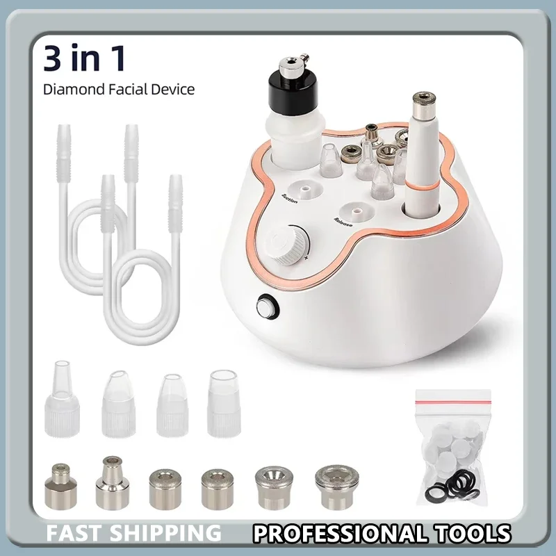 เครื่องไมโครเดอร์มาเบรชั่นเพชรระดับมืออาชีพสำหรับใช้ในบ้าน ขัดผิวหน้า ผลัดเซลล์ผิว ทำความสะอาดผิวหน้าอย่างล้ำลึก อุปกรณ์ดูแลผิว