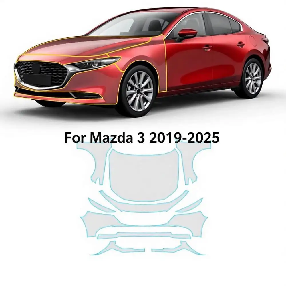 

For Mazda 3 2019-2025 TPU Bumper Hood Pre-cut PPF Matte And Clear Paint Protective Film Custom Anti Scratch Self Healing Shield