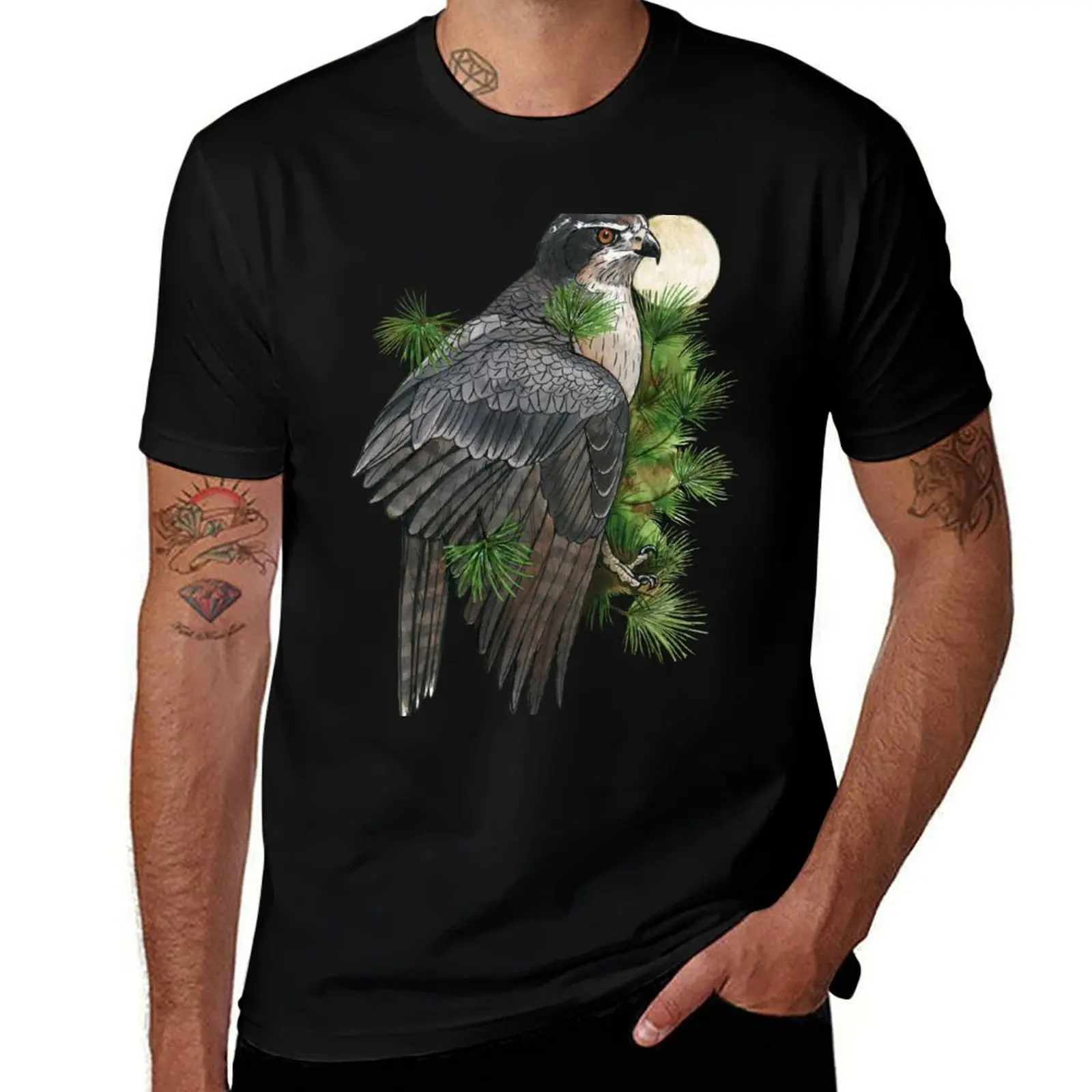 

man in graphic shirt Northern t with plain t vintage shirts prints t shirts T-Shirt for man Pines Goshawk