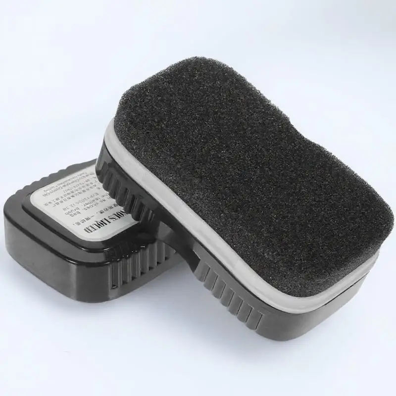 

1 Pair Double-Sided Shoe Polish Sponge Soft Cleaner Brush For Shoes Sofa Bags Travel Durable Plastic Cover Lightweight