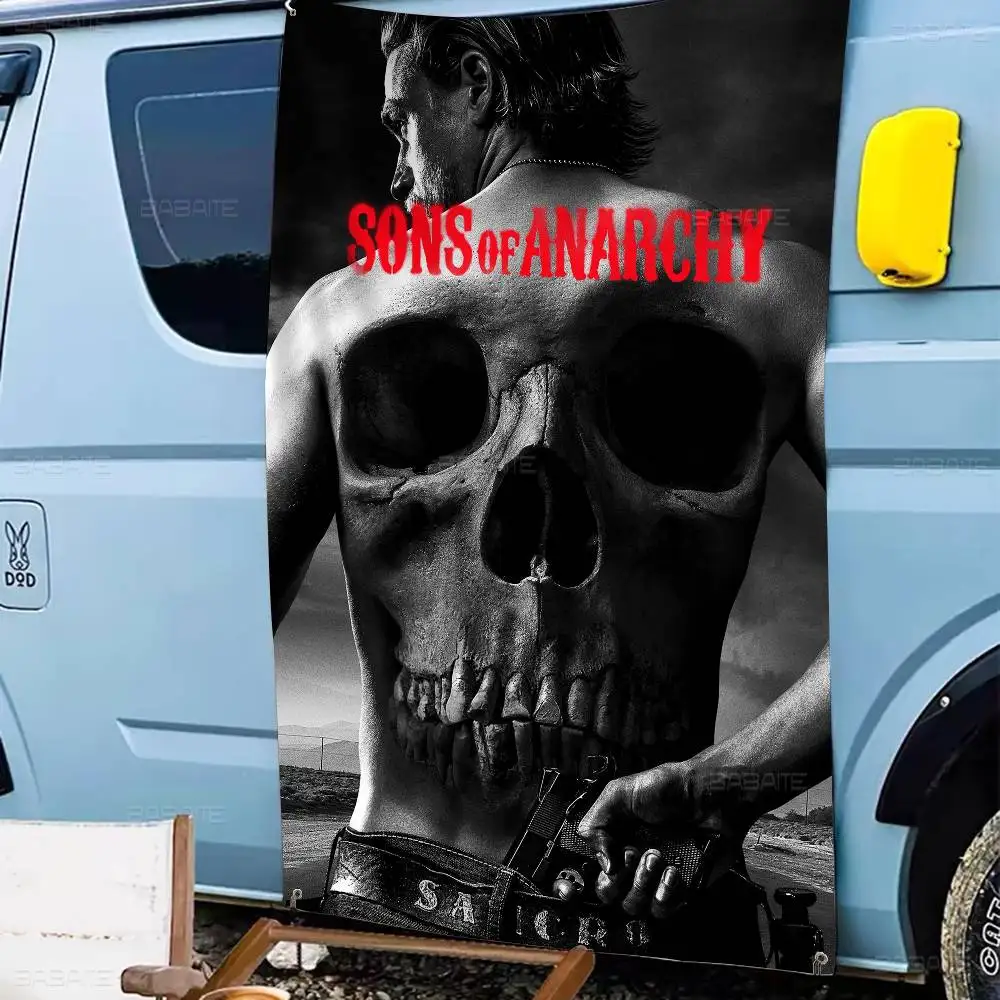 Tv Sons Of A-anarchy Anime Banner Art Printing Japanese Wall Flag Anime Wall Hanging Home Decor