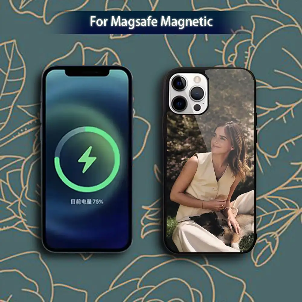 حافظة هاتف A-مثلة Emma W-Watson لهاتف iPhone 17,16,15,14,13,12,11,Pro,Max,Plus,Mini,Magsafe,حافظة شحن لاسلكية مغناطيسية