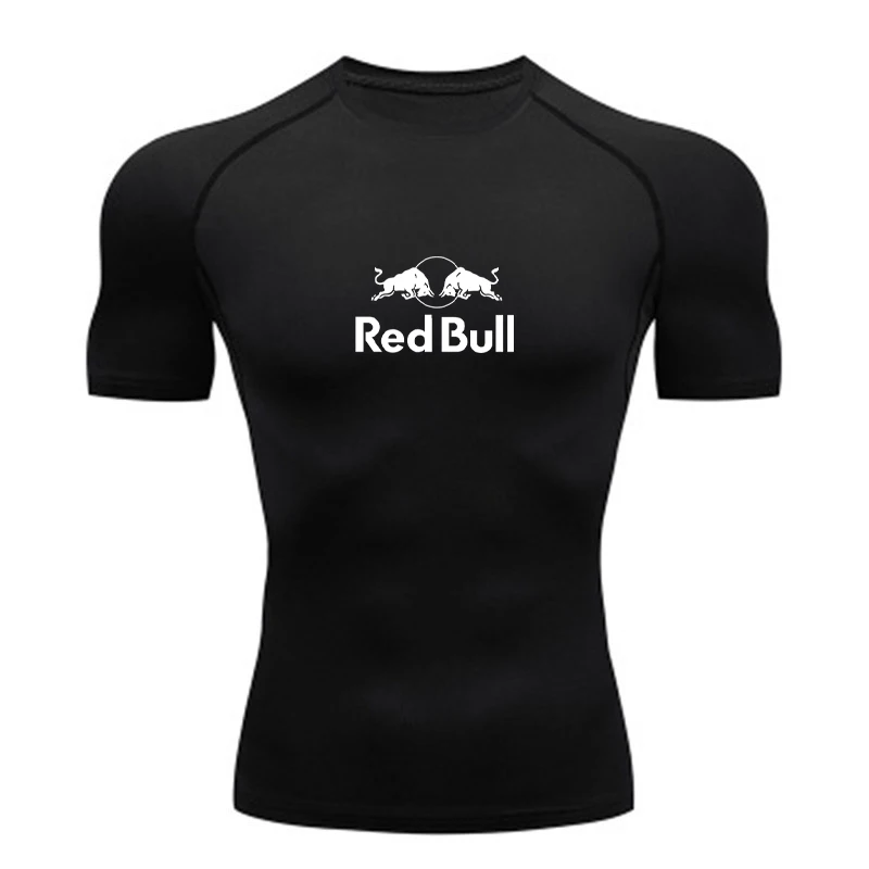 

Printed men's tight fitting T-shirt sports T-shirt top gym exercise running base shirt underwear T-shirt