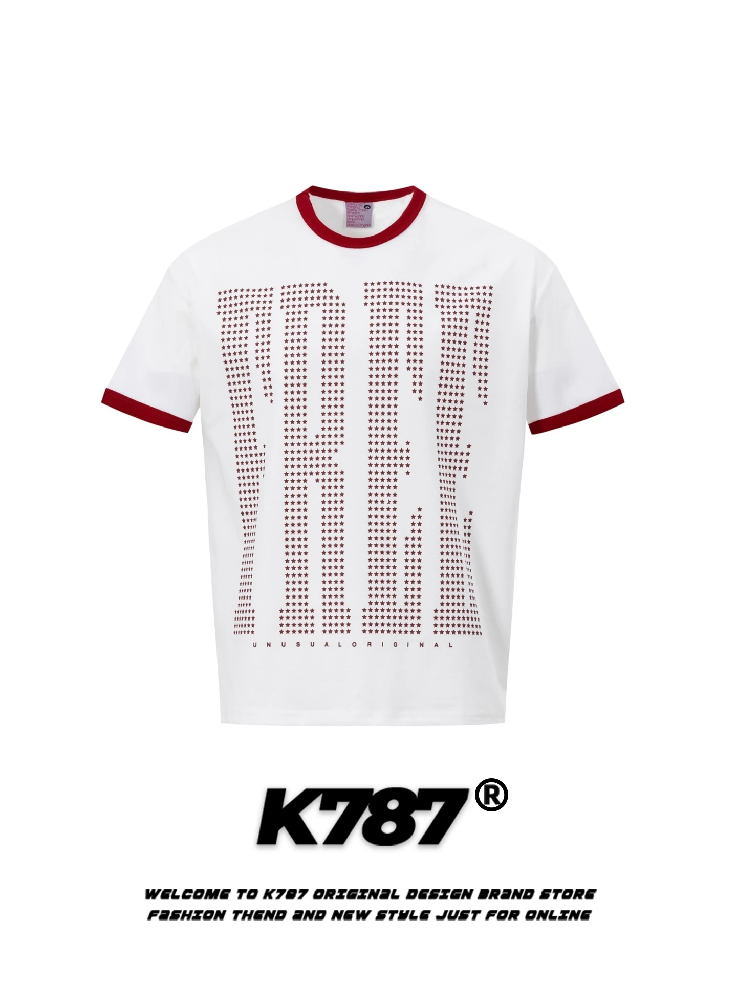 

Футболка K787 American Street Stars Color Block с коротким рукавом, свободного кроя, спортивная, для похудения, парная, летняя, повседневная, хлопковая
