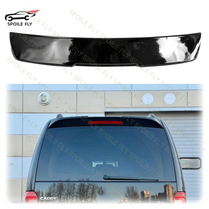 For VW Volkswagen Caddy Tailgate Models MK4 2015-2020 MK5 2021+ High Quality ABS Car Roof Wing Spoiler Body Kit Glossy Black