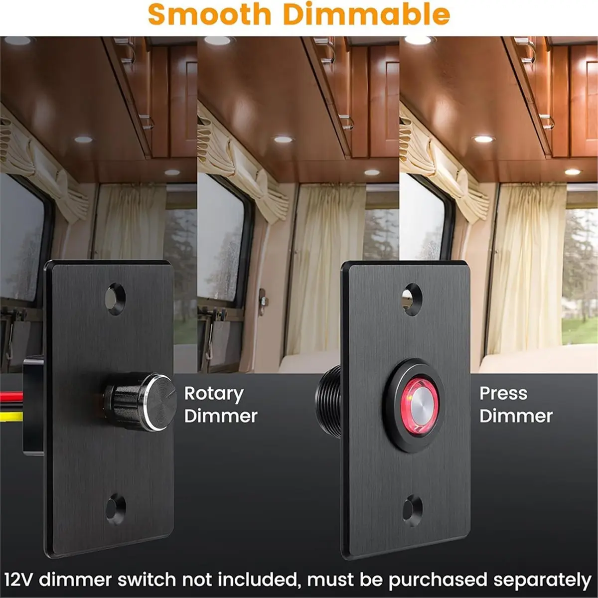 8パック-rv-天井埋め込み型ライト-調光可能-led-パックライト-rv-バン-トラック-キャラバン-ボート-天井用-内装用-コールドホワイト