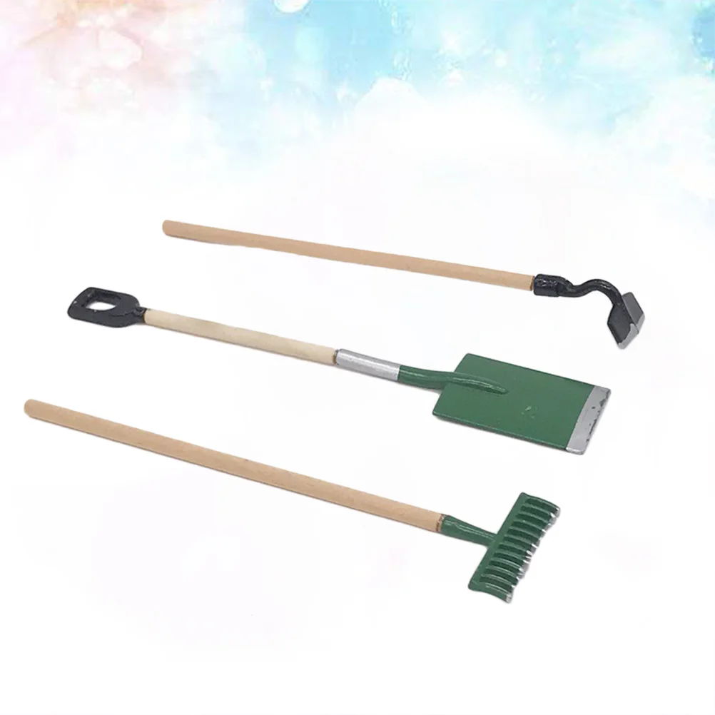 3 Pcs Childrens Toys Mini Rake Accessories Hoe Gardening Tool Spade Kids Play House