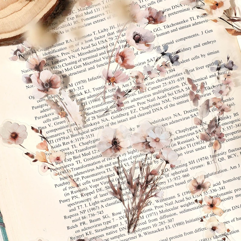 30pcs/pack Vintage plant flowers  PET waterproof sticker for DIY scrapbooking Journal Photo album decoration materials Stickers