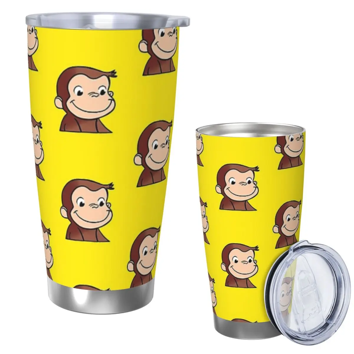 Curious George Backpack Stainless Steel Tumbler Vacuum Insulated Mugs Thermal Cold Cup Straw With Lid 20oz