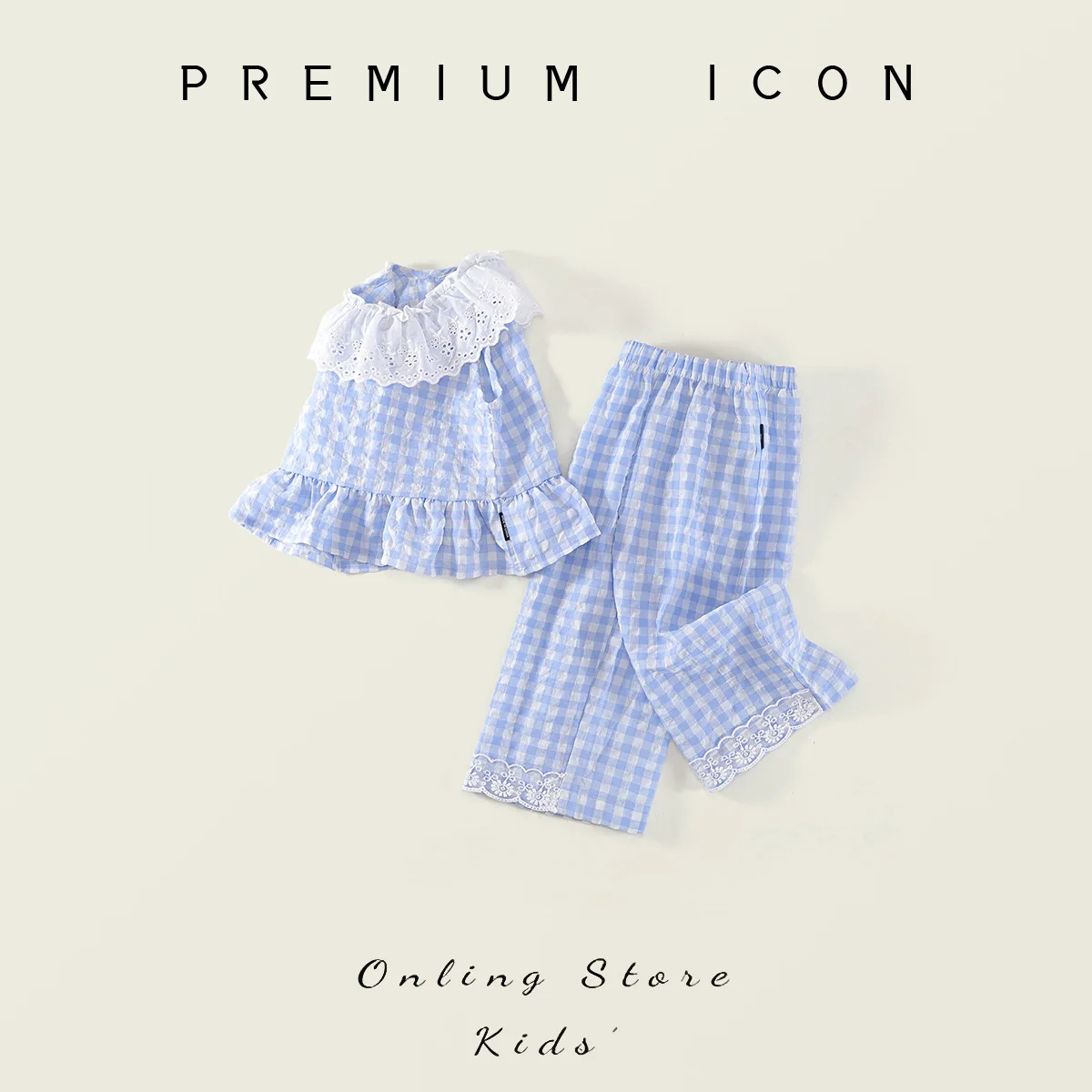 

Girls' Summer Dress Checkered Pants Sleeveless Top Set Summer 2025 New Stylish Children's Baby Two-piece Set