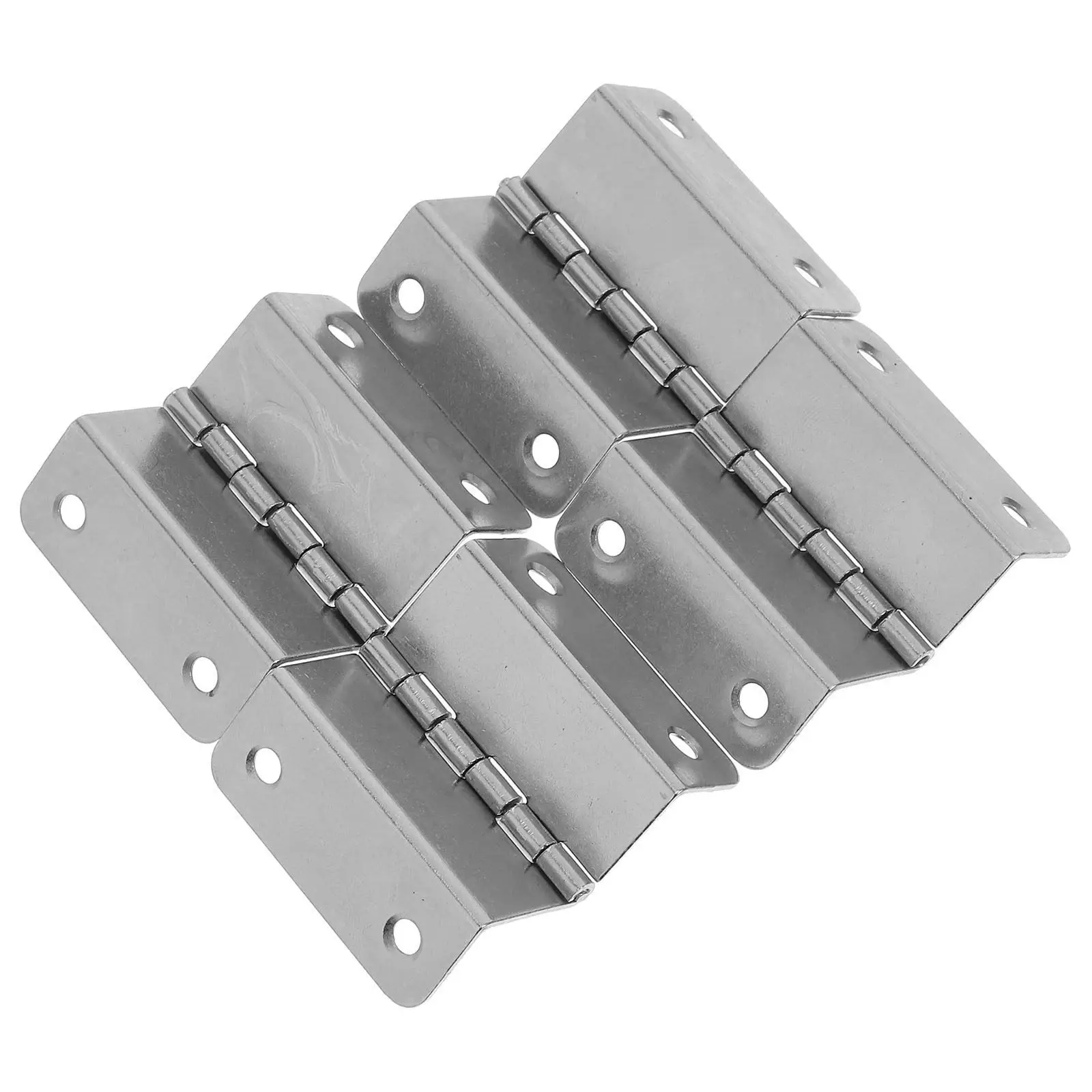 4Pcs Four-Fold Folding Hinges Metal Cabinet Furniture Hardware 180 Degree Silent Operation Door Hinges Iron Folding Hinge