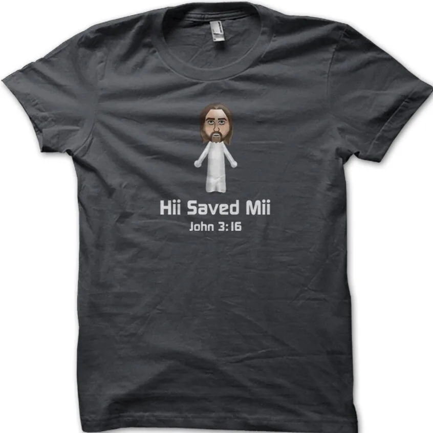 Camiseta de algodón estampada Hii SAVED Mii Jesus JOHN 3:16 8965