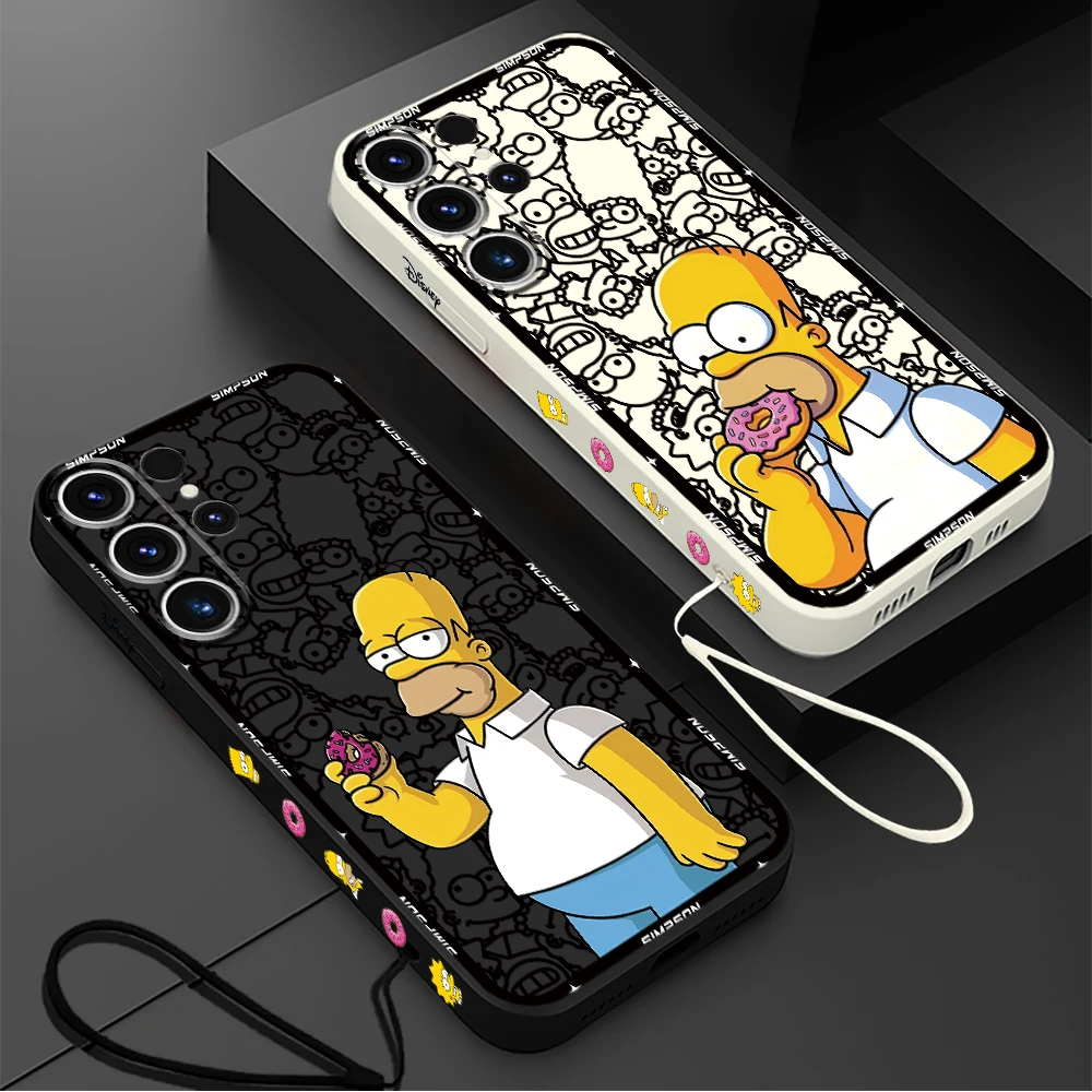 Funda de teléfono bonita de Los Simpsons para Samsung Galaxy S24 Ultra S22 S23 Ultra 5G Note 20 S20 FE S21 S25 Plus, funda suave de TPU