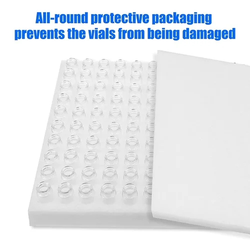 Imagen 2 del producto Viales de vidrio transparente de 10 ml, viales de vidrio para espacio frontal de 100 piezas con tapas abatibles de aluminio y tapones de goma