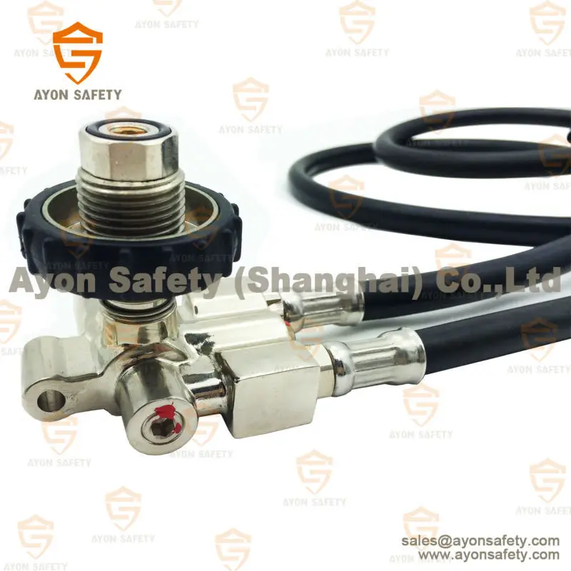 Firefighting diving two way output pressure reducer regulator for SCBA with hose for firemen industry chemical