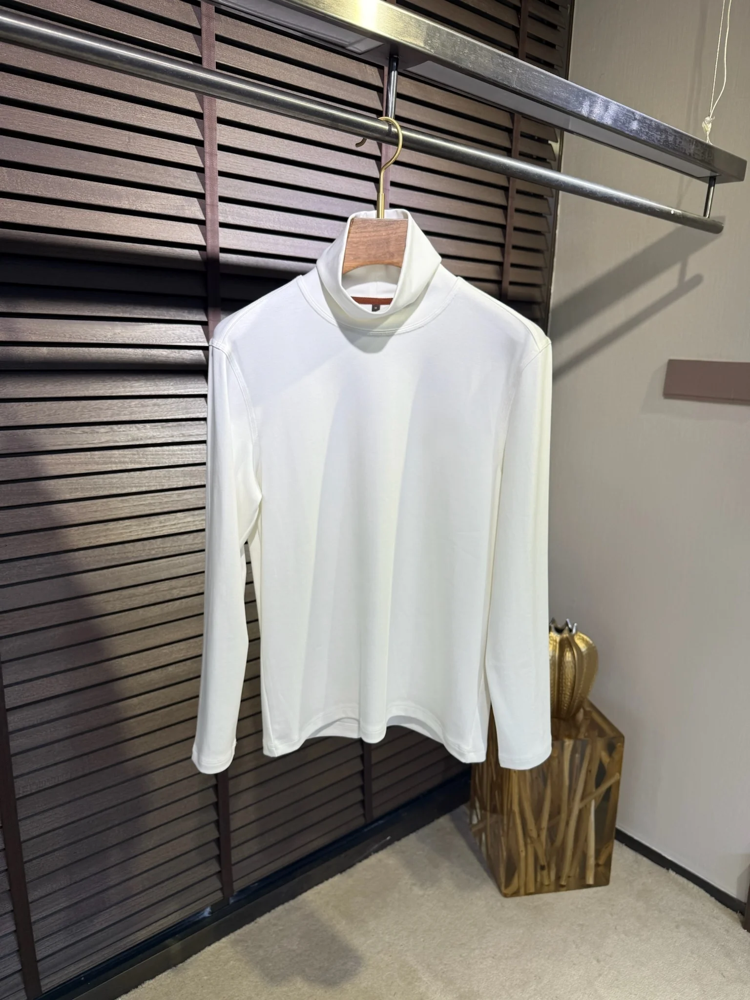 

Men's High Collar Long Sve T-irt Modal Cotton Blend Color Letter Embroidery Base irt Faionable Youthwear