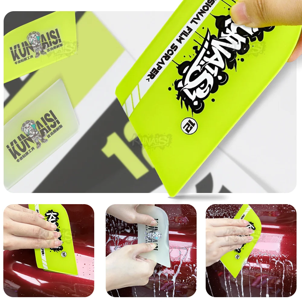 KUNAISI 18-teiliges Fenstertönungs-Werkzeugset Vinyl-Folien-Installationsset mit Handschuhen Rakel Schneidewerkzeug für PPF Autofolien-Anwendung – Detail 3