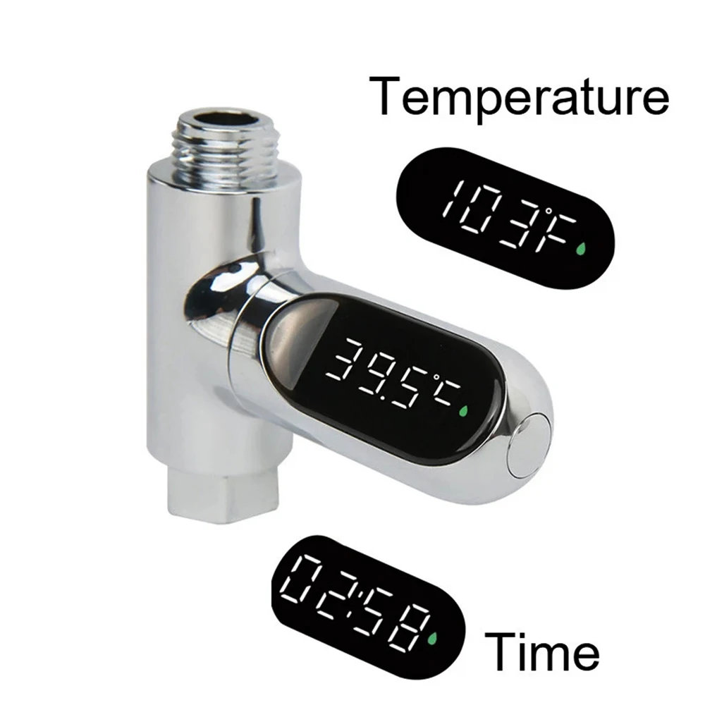 Shower Thermometer Shower Bath Faucet LED Digital Shower Thermometer Battery Free Visible Accurate Real Time Water Temperature