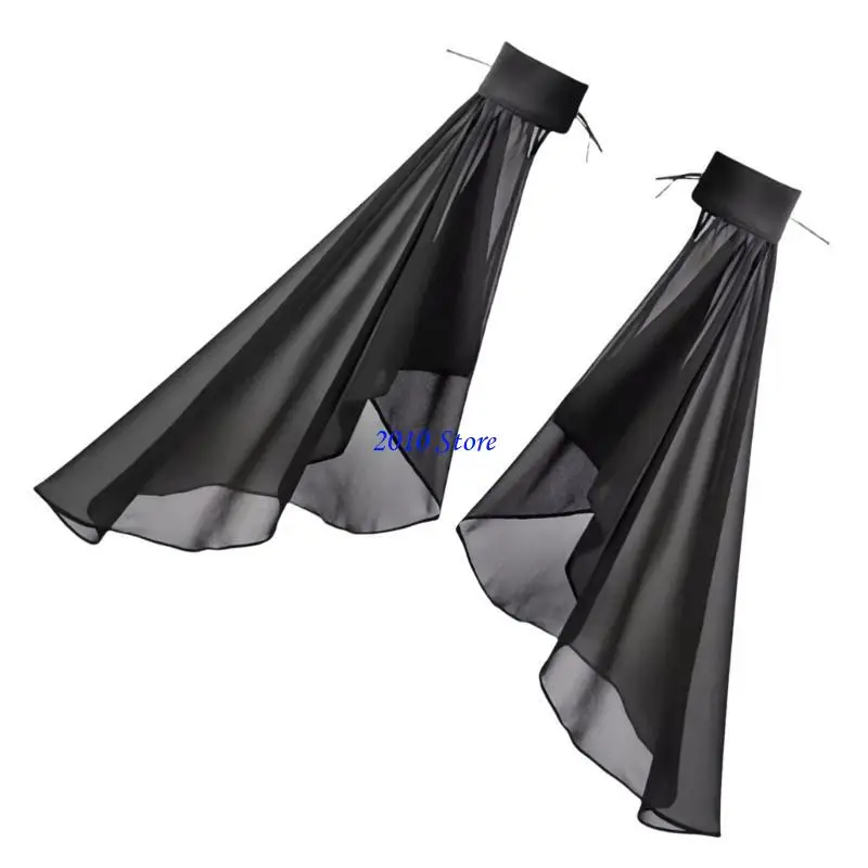 

F3MF Decorative Paired Arm Warmer False Cuffs Simple Tulle for Princess Dress False Sleeves Long Arm Covers
