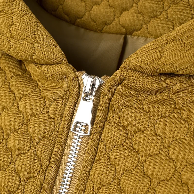 Womens Plus Size Zipper Jacket Autumn Casual Clothing Fashion Abutilon Striatum Shape Outwear Curve Hooded Coats ERFW