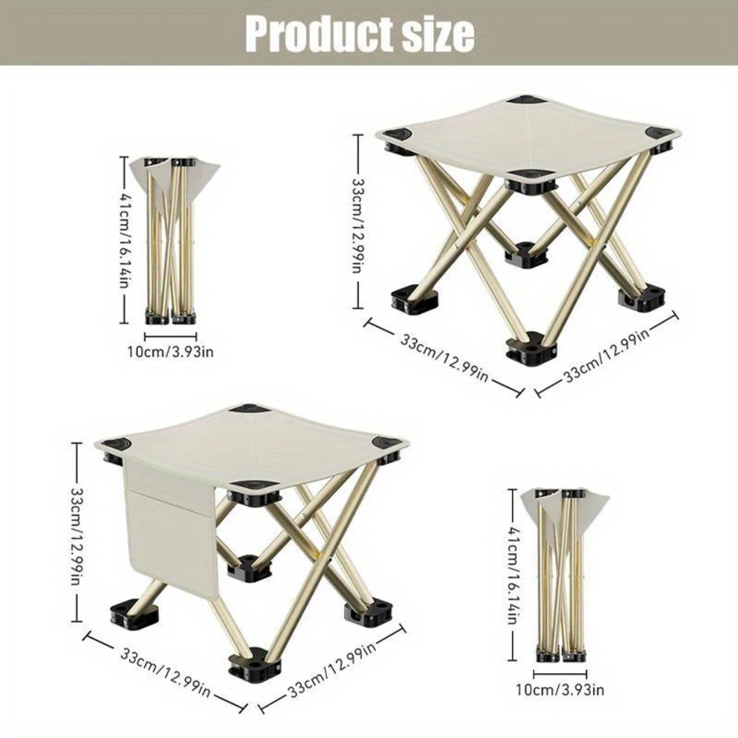 Ultra-Compact Portable Folding Stool - Durable & Comfortable for Outdoor Adventures - Collapsible, Weather-Resistant, Perfect fo