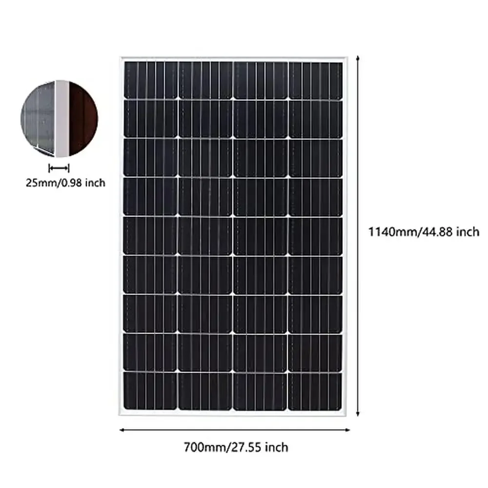 300W Monocrystalline Solar Panel Kit 12V Off-Grid System with 30A Charge Controller Extension Cable RVs Boats Street Lights