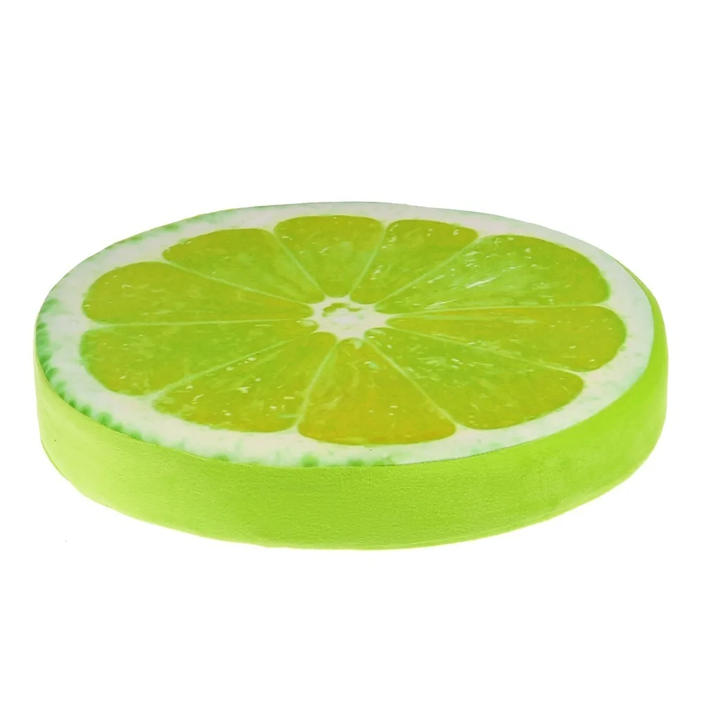 Creative Round Fruit Pillow Fruit Slice Print Plush Fabric Seat Cushion Simulation Stuffed Inner Plush Pillow Sofa Decor
