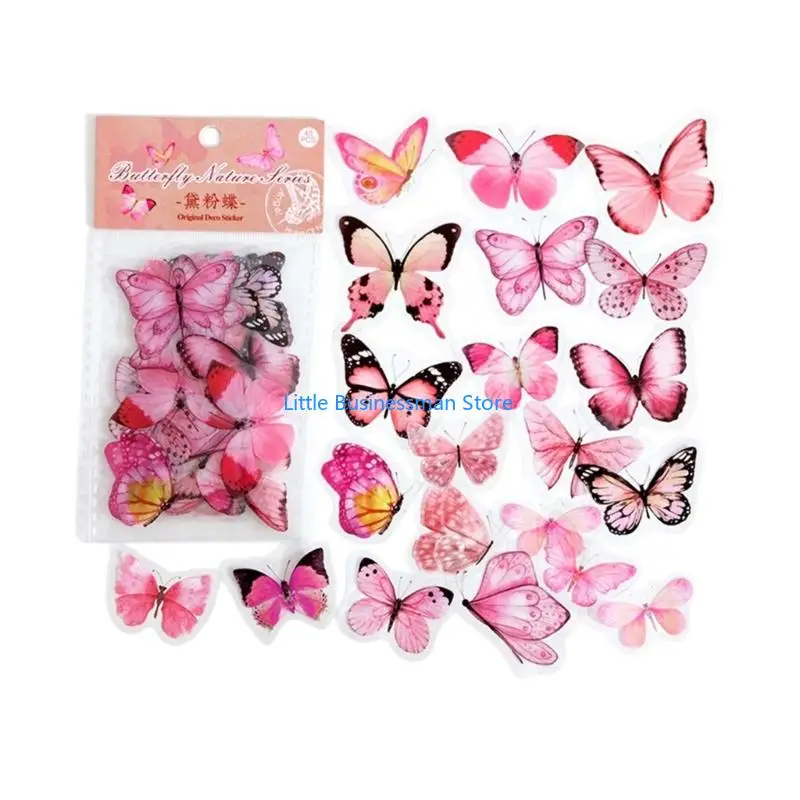 320 Stück Butterthema Journaling Aufkleber für Scrapbooking Notebook Tagebücher Telefon M76A – Detail 9