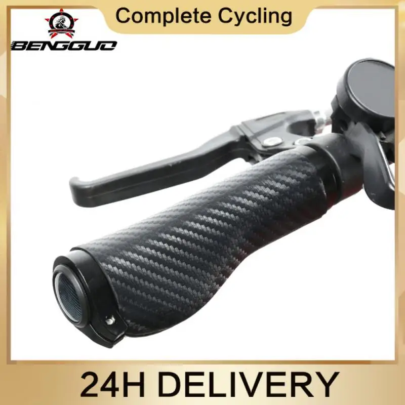 Grips Meat Ball Leather Bike Handlebar Riding Equipment Hand-sewn Grips Shock-absorbing Durable Leather Grip