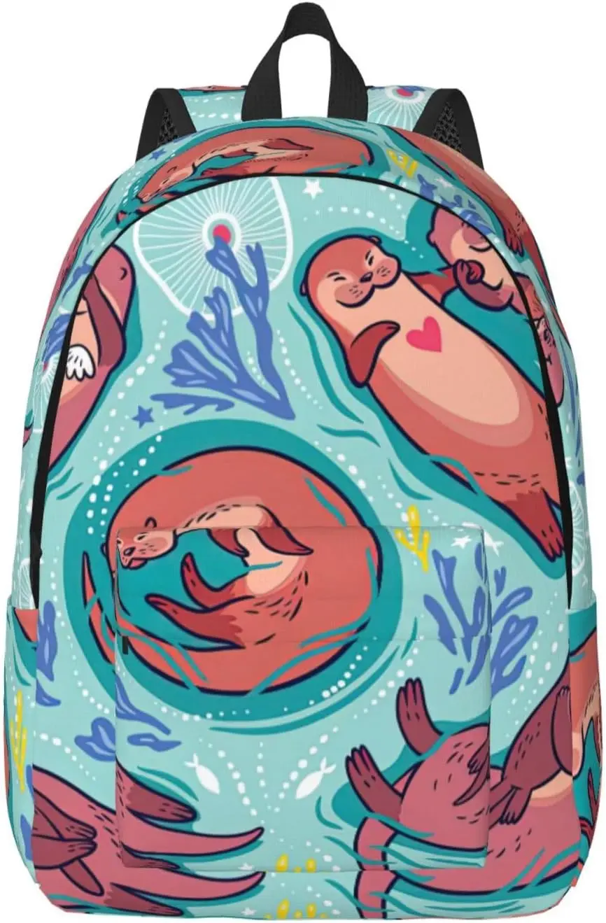 

Модный холщовый рюкзак Animal Cute Brown Otters, легкий повседневный, подходит для многофункциональных ежедневных дорожных сумок