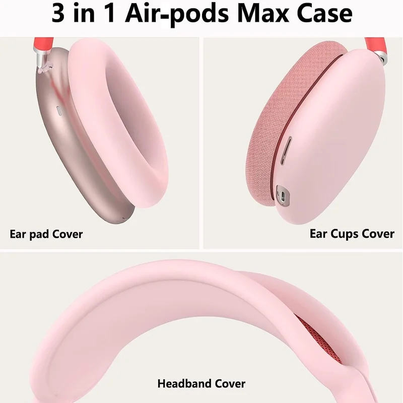 3 In 1 Soft Washable Headband Silicon Cover for Airpods Max Headphones Protective Case Replacement Cover Earphone Accessory 2023