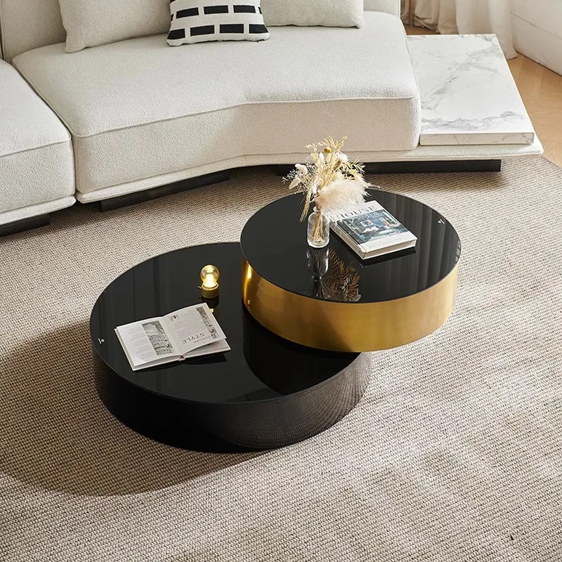 

Italian light luxury round coffee table, living room home high-end modern coffee table