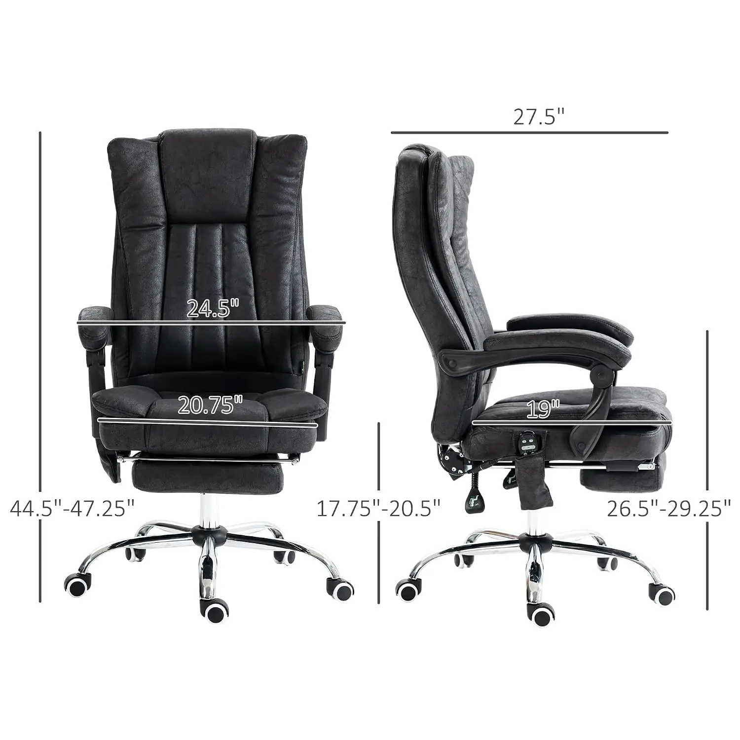 High Back Vibration Massage Office Chair Ergonomic 6-Point, Black, Customized