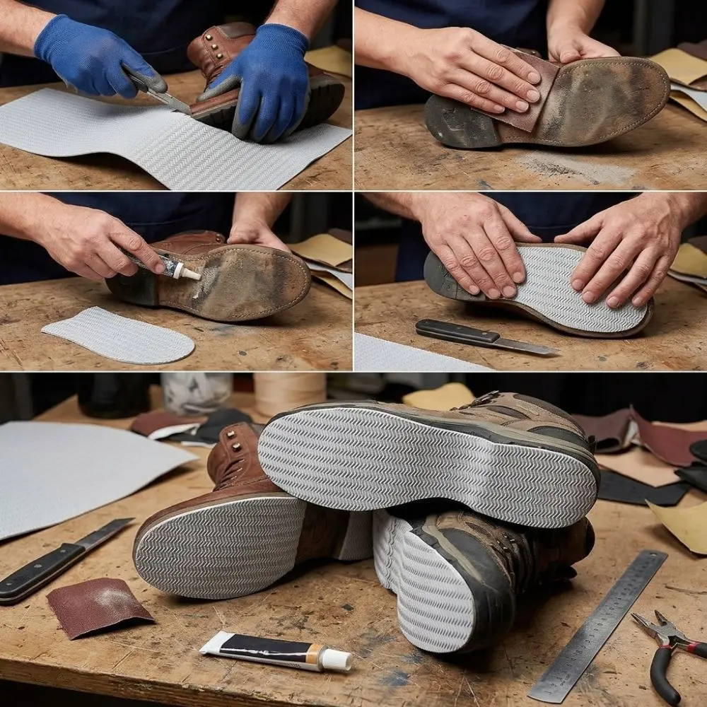 Portable Non-Slip Design Beef Tendon Rubber Sole Sheet Wave Design Shoe Sole Repair Pad Anti-Slip Sole Material Shoes Repair