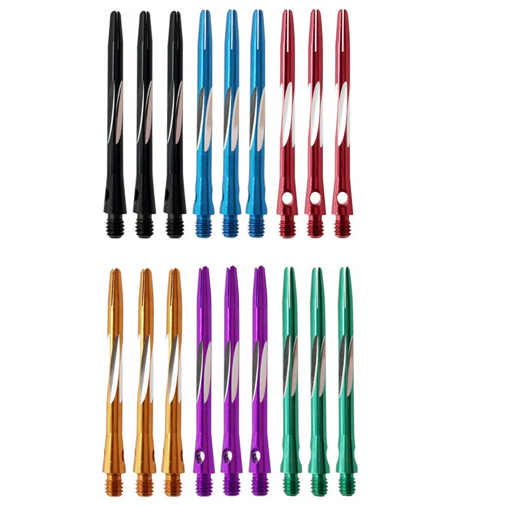 6Pcs Aluminium Alloy Shafts 48Mm Medium Length 2Ba Thread Smooth Surface for Steel Tips Professional Flight Balance