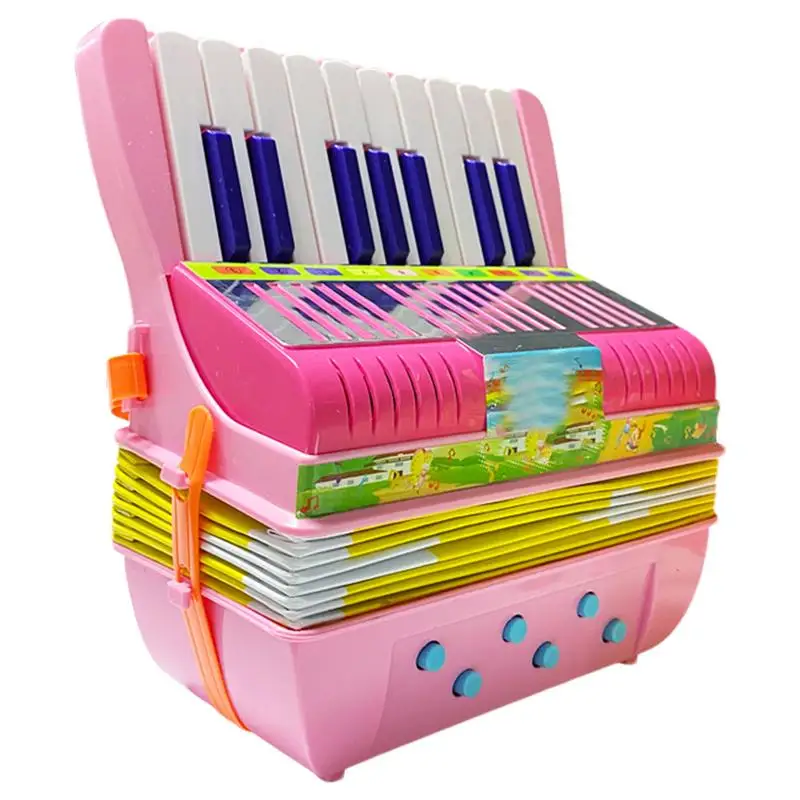 Kids Accordion Toy 6Bass 17Keys Small Button Accordion Lightweight Educational Toy Cute Preschool Musical Instrument For