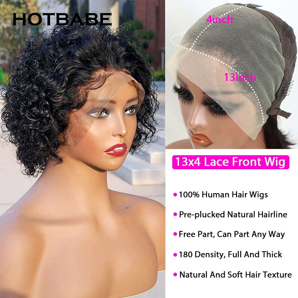 13x4 Lace Pixie Cut Wig Short Curly Bob Transparent Lace Wigs For Women Honey Blonde Lace Frontal Wig Brazilian Preplucked 180%