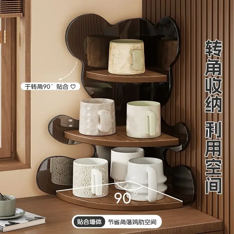 Acrylic desktop corner water cup storage dining table countertop rack multi-layer small space utilization artifact rack