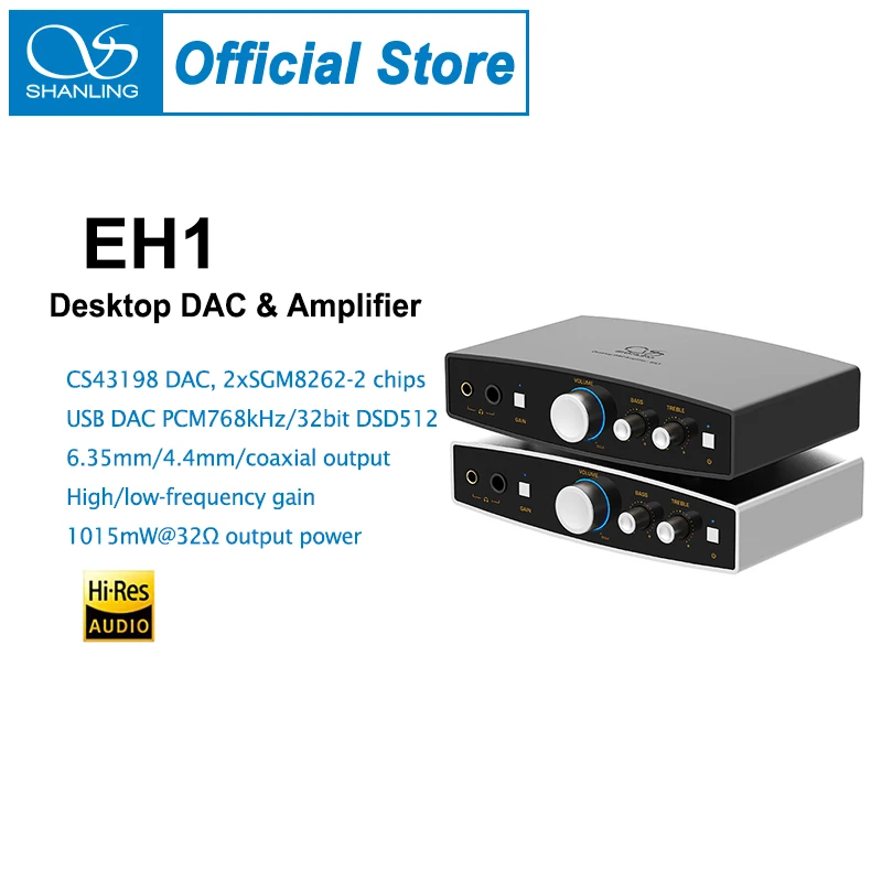 SHANLING EH1 Desktop DAC AMP Headphone Amplifier CS43198 DAC dual SGM8262-2 chips Hi-Res Audio PCM768 DSD512