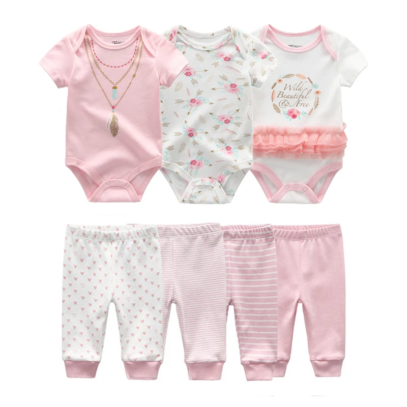 

Fetchmous 7pcs/lot jumpsuit pants Baby Girl Trousers Baby Bodysuits pants for newborn baby Clothing soft Baby 0-12 months