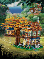LOZ Smart Elf Tree House with Luminous Building Blocks for Adults, High Difficulty, Giant Assembly Toy House Model, Small Partic