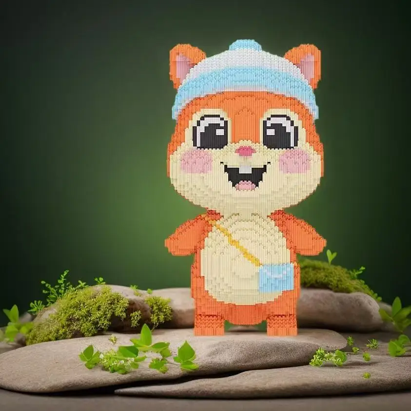 Klassieke kleine eekhoorn 4369-delige doe-het-zelf puzzel bouwsteenset, creatief 3D-puzzelmodel, duurzaam Pp-materiaal, huisdecoratie kerstcadeau