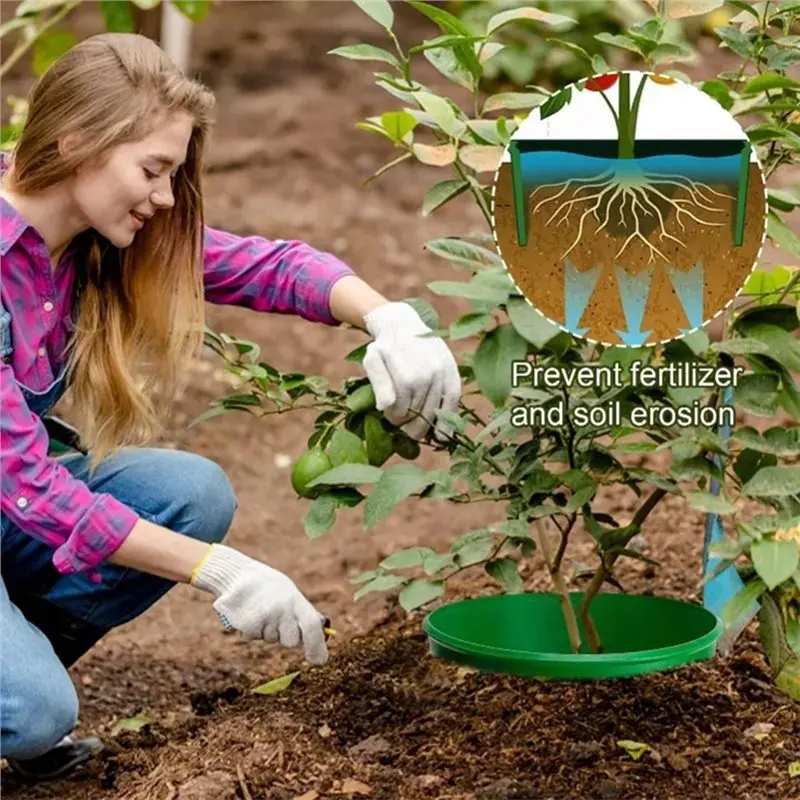 ABUI-5-Pack Planting Grow Rings, Round Plant Support Rings Garden Protector & Edging, Deep Watering For Vegetables