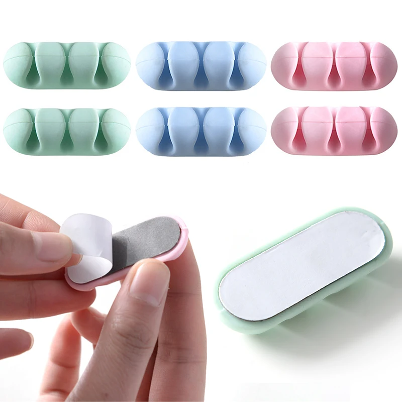 Kabel Opslag Clip Data Desktop Opladen Kabel Netjes Management Vaste Artefact Mobiele Telefoon Lijn Card Silicone Rekken Organizer