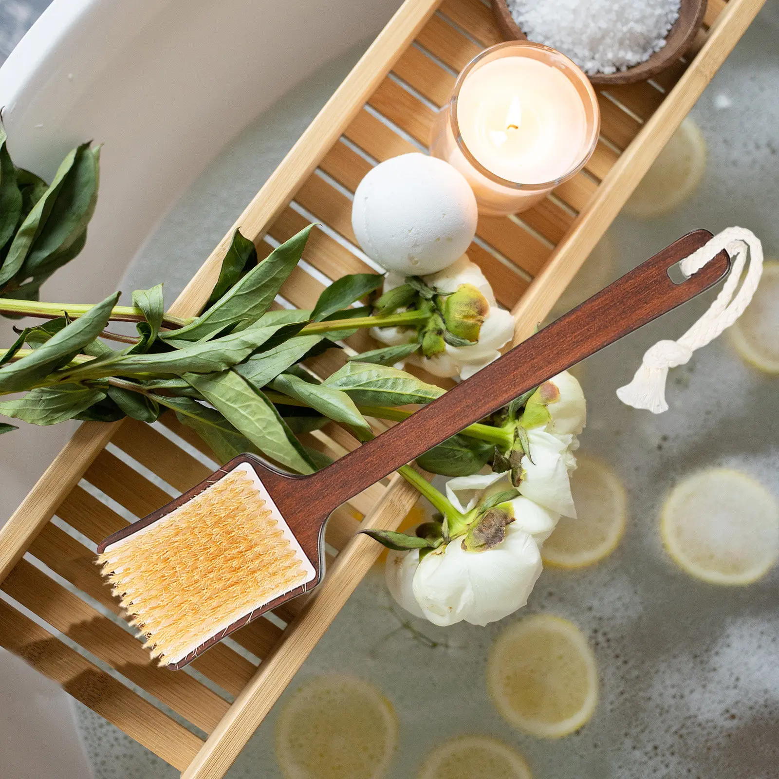 

Natural Boar Bristle Bath Wooden Handle Long Body Scrubber Shower Back Brush For Men Women Body Brush For Showering Back